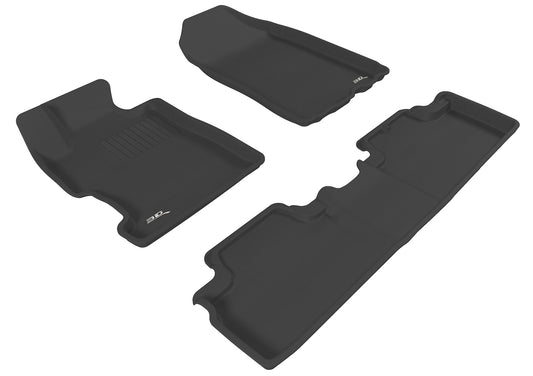 All-Weather Custom-Fit Floor Mats for Honda Civic Coupe 2006-2011 with Non-Slip Backing - Black - 1st Row 2nd Row