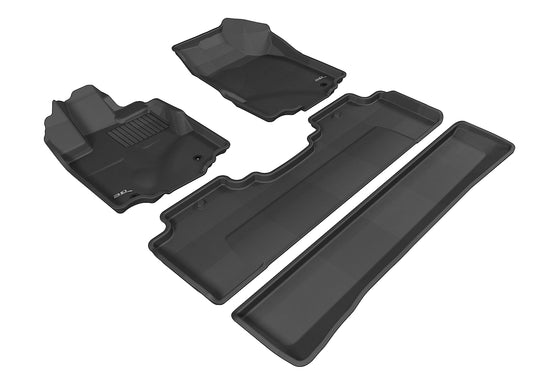 All-Weather Custom-Fit Floor Mats for Honda Ridgeline 2006-2014 with Non-Slip Backing - Black - 1st Row 2nd Row