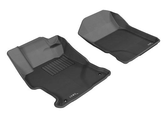 All-Weather Custom-Fit Floor Mats for Honda Civic 2012-2013 with Non-Slip Backing - Black - 1st Row