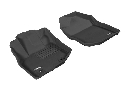 All-Weather Custom-Fit Floor Mats for Honda Fit 2009-2013 with Non-Slip Backing - Black - 1st Row