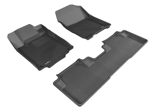 All-Weather Custom-Fit Floor Mats for Honda Cr-V 2012-2016 with Non-Slip Backing - Black - 1st Row 2nd Row