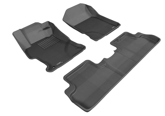 All-Weather Custom-Fit Floor Mats for Honda Civic Coupe 2012-2013 with Non-Slip Backing - Black - 1st Row 2nd Row