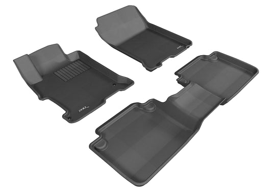 All-Weather Custom-Fit Floor Mats for Honda Accord Sedan 2013-2017 with Non-Slip Backing - Black - 1st Row 2nd Row
