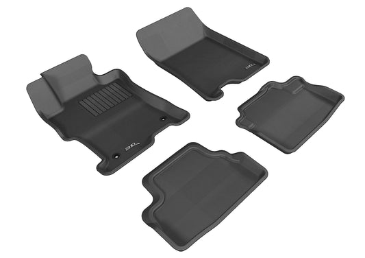 All-Weather Custom-Fit Floor Mats for Honda Accord Coupe 2008-2012 with Non-Slip Backing - Black - 1st Row 2nd Row