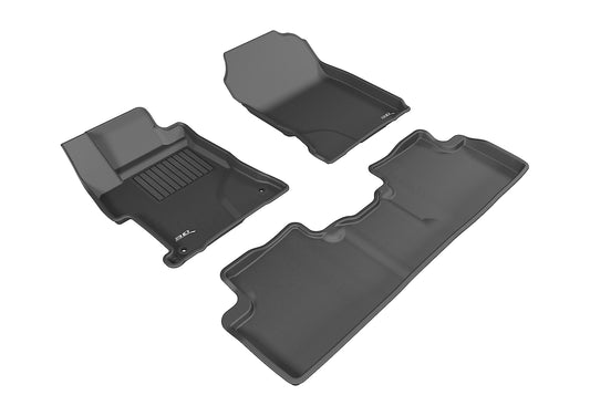 All-Weather Custom-Fit Floor Mats for Honda Civic Sedan 2014-2015 with Non-Slip Backing - Black - 1st Row 2nd Row