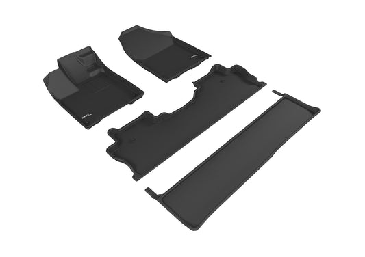 All-Weather Custom-Fit Floor Mats for Honda Ridgeline 2017-2025 with Non-Slip Backing - Black - 1st Row 2nd Row 3rd Row