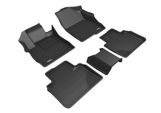 All-Weather Custom-Fit Floor Mats for Honda Accord 2018-2022 with Non-Slip Backing - Black - 1st Row 2nd Row