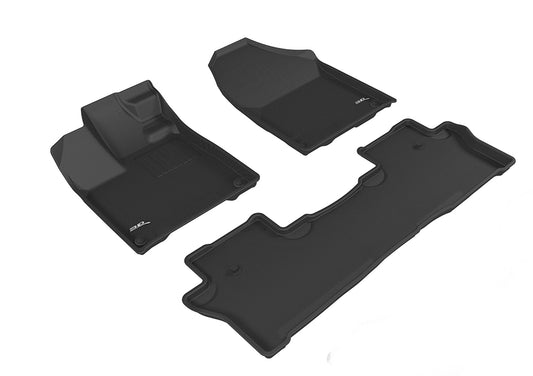 All-Weather Custom-Fit Floor Mats for Honda Passport 2016-2025 with Non-Slip Backing - Black - 1st Row 2nd Row