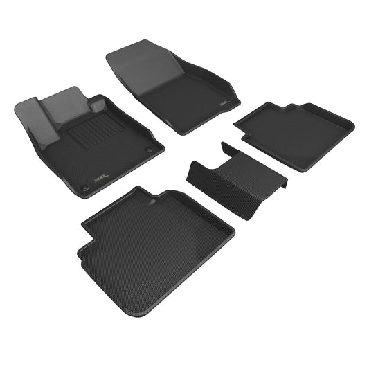 All-Weather Custom-Fit Floor Mats for Honda Accord / Accord Hybrid 2023-2025 with Non-Slip Backing - Black - 1st Row 2nd Row