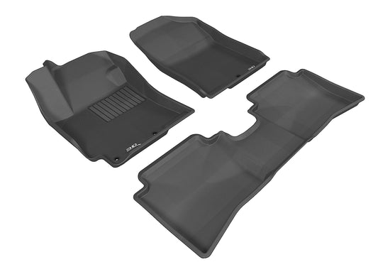 All-Weather Custom-Fit Floor Mats for Hyundai Accent Sedan 2012-2017 with Non-Slip Backing - Black - 1st Row 2nd Row