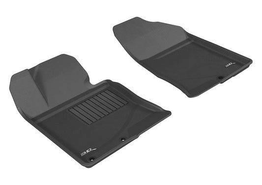 All-Weather Custom-Fit Floor Mats for Hyundai Sonata/ 2015 Sonata Hybrid 2011-2015 with Non-Slip Backing - Black - 1st Row