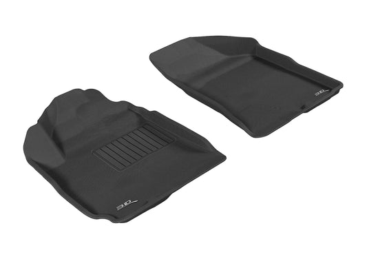 All-Weather Custom-Fit Floor Mats for Hyundai Santa Fe 2010-2012 with Non-Slip Backing - Black - 1st Row