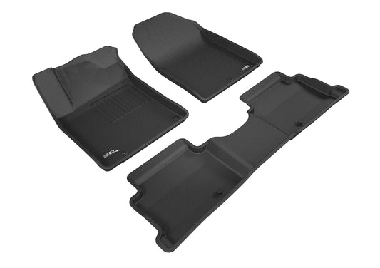All-Weather Custom-Fit Floor Mats for Hyundai Elantra Gt 2018-2020 with Non-Slip Backing - Black - 1st Row 2nd Row