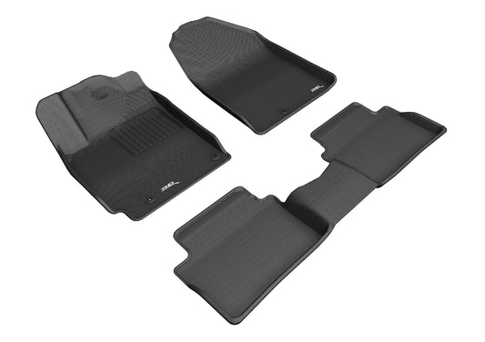 All-Weather Custom-Fit Floor Mats for Hyundai Veloster 2019-2021 with Non-Slip Backing - Black - 1st Row 2nd Row