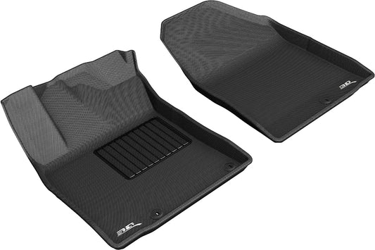 All-Weather Custom-Fit Floor Mats for Hyundai Kona Electric 2019-2023 with Non-Slip Backing - Black - 1st Row