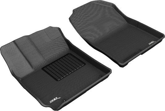 All-Weather Custom-Fit Floor Mats for Hyundai Kona 2018-2023 with Non-Slip Backing - Black - 1st Row