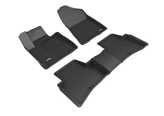 All-Weather Custom-Fit Floor Mats for Hyundai Tucson 2019-2021 with Non-Slip Backing - Black - 1st Row 2nd Row
