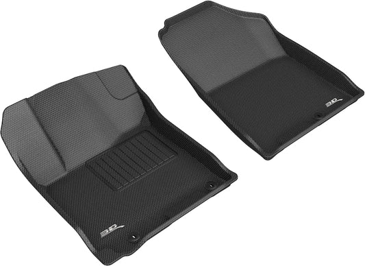 All-Weather Custom-Fit Floor Mats for Hyundai Venue 2020-2025 with Non-Slip Backing - Black - 1st Row