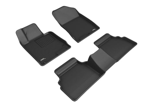 All-Weather Custom-Fit Floor Mats for Hyundai Sonata 2020-2025 with Non-Slip Backing - Black - 1st Row 2nd Row