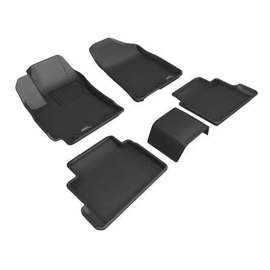 All-Weather Custom-Fit Floor Mats for Hyundai Kona 2024-2025 with Non-Slip Backing - Black - 1st Row 2nd Row