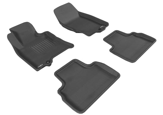 All-Weather Custom-Fit Floor Mats for Infiniti Qx70/Fx35/50/50S 2009-2017 with Non-Slip Backing - Black - 1st Row 2nd Row
