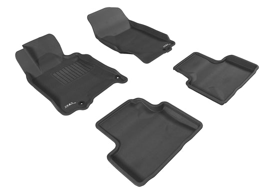 All-Weather Custom-Fit Floor Mats for Infiniti Q40/G35/37 Sedan 2007-2015 with Non-Slip Backing - Black - 1st Row 2nd Row