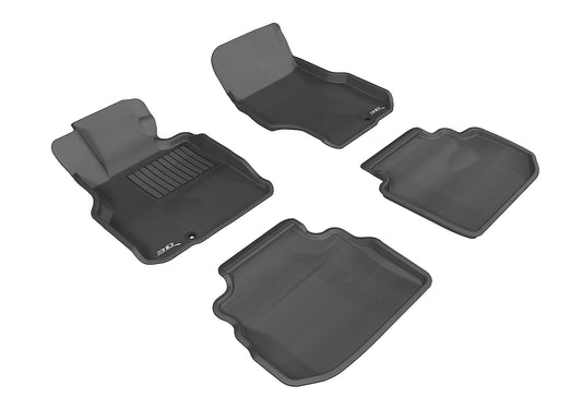 All-Weather Custom-Fit Floor Mats for Infiniti M35 2006-2010 with Non-Slip Backing - Black - 1st Row 2nd Row