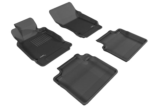 All-Weather Custom-Fit Floor Mats for Infiniti Q70/M37 2011-2019 with Non-Slip Backing - Black - 1st Row 2nd Row
