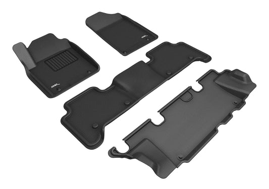 All-Weather Custom-Fit Floor Mats for Infiniti Qx80 / Qx56 2014-2018 with Non-Slip Backing - Black - 1st Row 2nd Row 3rd Row