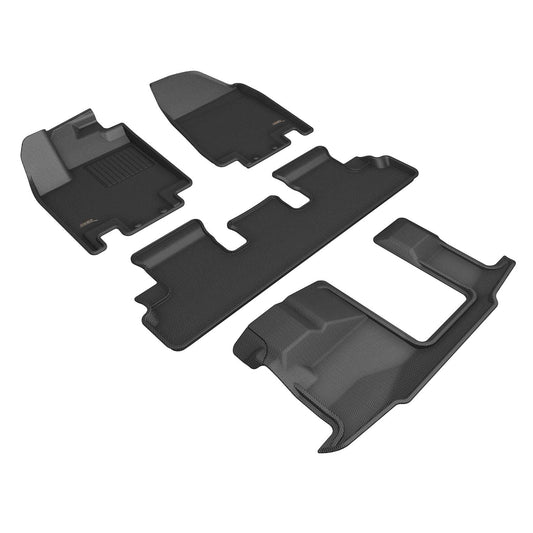 All-Weather Custom-Fit Floor Mats for Nissan Pathfinder 8-Seat 2022-2025 with Non-Slip Backing - Black - 1st Row 2nd Row 3rd Row