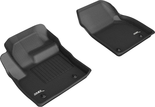 All-Weather Custom-Fit Floor Mats for Jaguar E-Pace 2018-2024 with Non-Slip Backing - Black - 1st Row