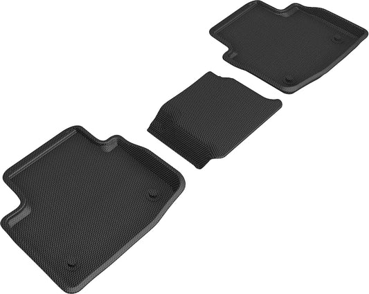 All-Weather Custom-Fit Floor Mats for Jaguar I-Pace 2019-2024 with Non-Slip Backing - Black - 2nd Row