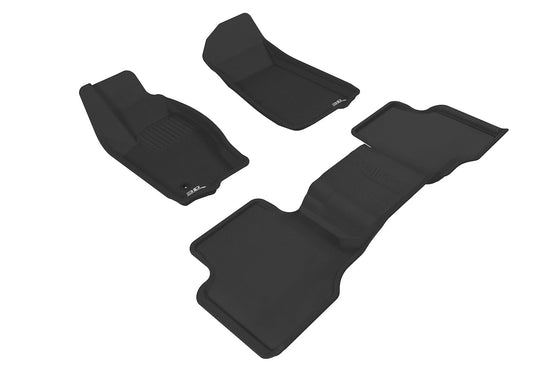 All-Weather Custom-Fit Floor Mats for Jeep Grand Cherokee 2005-2010 with Non-Slip Backing - Black - 1st Row 2nd Row