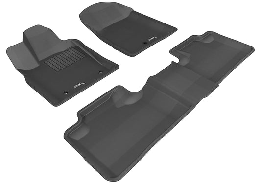 All-Weather Custom-Fit Floor Mats for Jeep Grand Cherokee 2011-2013 with Non-Slip Backing - Black - 1st Row 2nd Row
