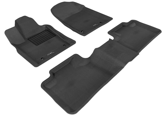 All-Weather Custom-Fit Floor Mats for Jeep Grand Cherokee 2013-2022 with Non-Slip Backing - Black - 1st Row 2nd Row