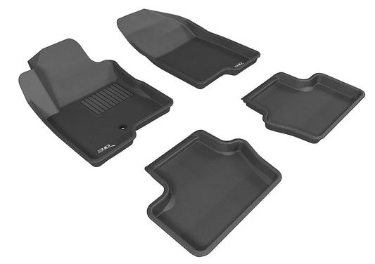 All-Weather Custom-Fit Floor Mats for Jeep Compass 2007-2013 with Non-Slip Backing - Black - 1st Row 2nd Row