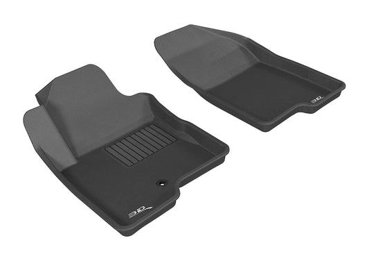 All-Weather Custom-Fit Floor Mats for Jeep Compass 2007-2013 with Non-Slip Backing - Black - 1st Row