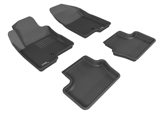 All-Weather Custom-Fit Floor Mats for Jeep Compass/ Patriot 2007-2017 with Non-Slip Backing - Black - 1st Row 2nd Row