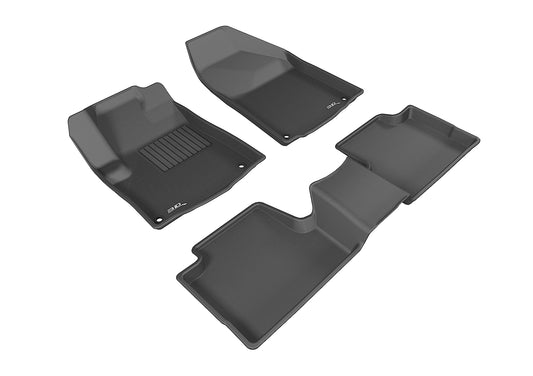 All-Weather Custom-Fit Floor Mats for Jeep Cherokee (Kl) 2014-2015 with Non-Slip Backing - Black - 1st Row 2nd Row
