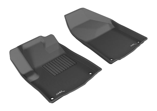 All-Weather Custom-Fit Floor Mats for Jeep Cherokee (Kl) 2014-2015 with Non-Slip Backing - Black - 1st Row