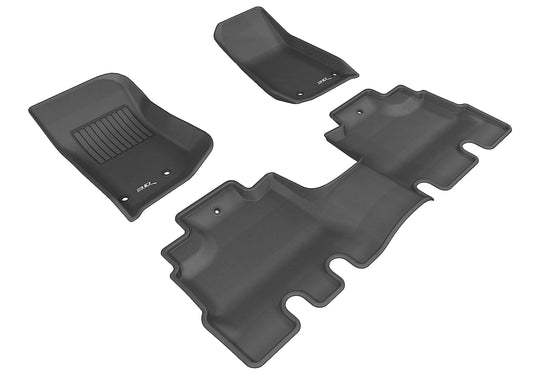 All-Weather Custom-Fit Floor Mats for Jeep Wrangler Jk Unlimited 2014-2018 with Non-Slip Backing - Black - 1st Row 2nd Row