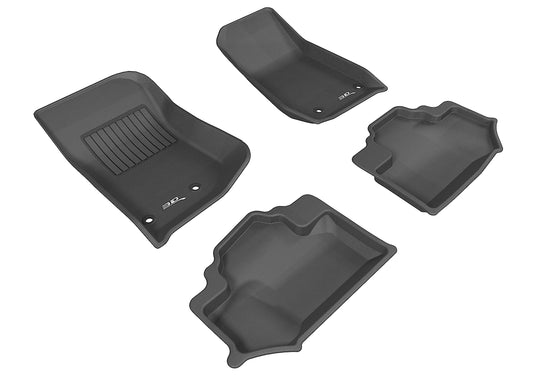 All-Weather Custom-Fit Floor Mats for Jeep Wrangler Jk 2-Door 2014-2018 with Non-Slip Backing - Black - 1st Row 2nd Row