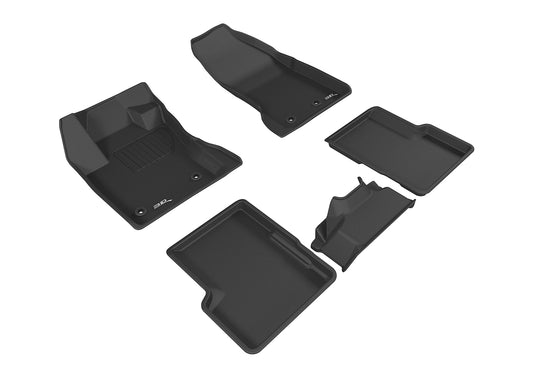 All-Weather Custom-Fit Floor Mats for Jeep Renegade 2015-2023 with Non-Slip Backing - Black - 1st Row 2nd Row