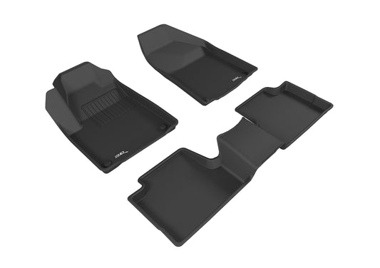 All-Weather Custom-Fit Floor Mats for Jeep Cherokee 2015-2023 with Non-Slip Backing - Black - 1st Row 2nd Row