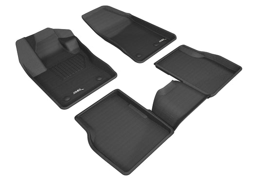All-Weather Custom-Fit Floor Mats for Jeep Compass 2017-2025 with Non-Slip Backing - Black - 1st Row 2nd Row