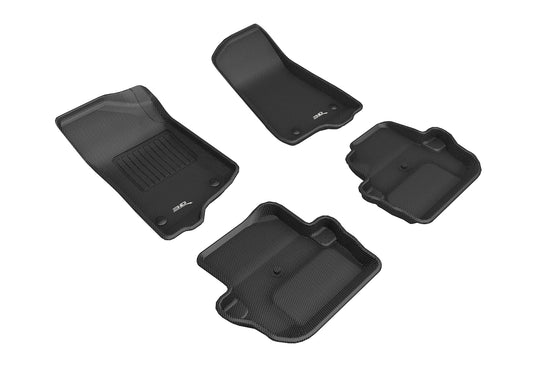 All-Weather Custom-Fit Floor Mats for Jeep Wrangler 2-Door 2018-2025 with Non-Slip Backing - Black - 1st Row 2nd Row
