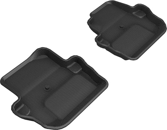 All-Weather Custom-Fit Floor Mats for Jeep Wrangler 2-Door 2018-2025 with Non-Slip Backing - Black - 2nd Row