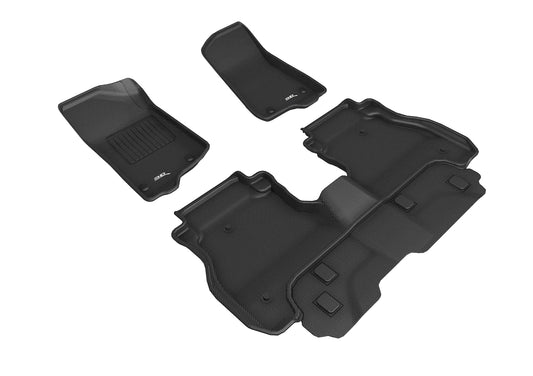 All-Weather Custom-Fit Floor Mats for Jeep Gladiator Jt 2020-2025 with Non-Slip Backing - Black - 1st Row 2nd Row
