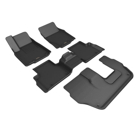 All-Weather Custom-Fit Floor Mats for Jeep Grand Cherokee L 2022-2025 with Non-Slip Backing - Black - 1st Row 2nd Row