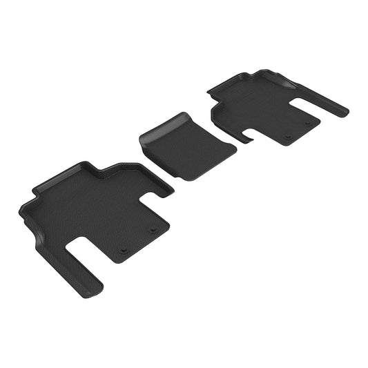 All-Weather Custom-Fit Floor Mats for Jeep Grand Wagoneer 2022-2025 with Non-Slip Backing - Black - 2nd Row